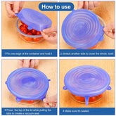 🥗✨ 6pcs/set Silicone Lid Spill Stopper Universal Silicone Suction Lid-bowl Pan Silicone Cover Kitchen Pan Lids Cover Stoppers Tools